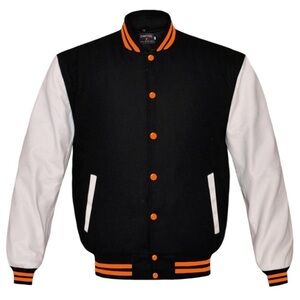 STEWART & STRAUSS • Varsity Letterman Baseball Bomber Jacket Wool Coat